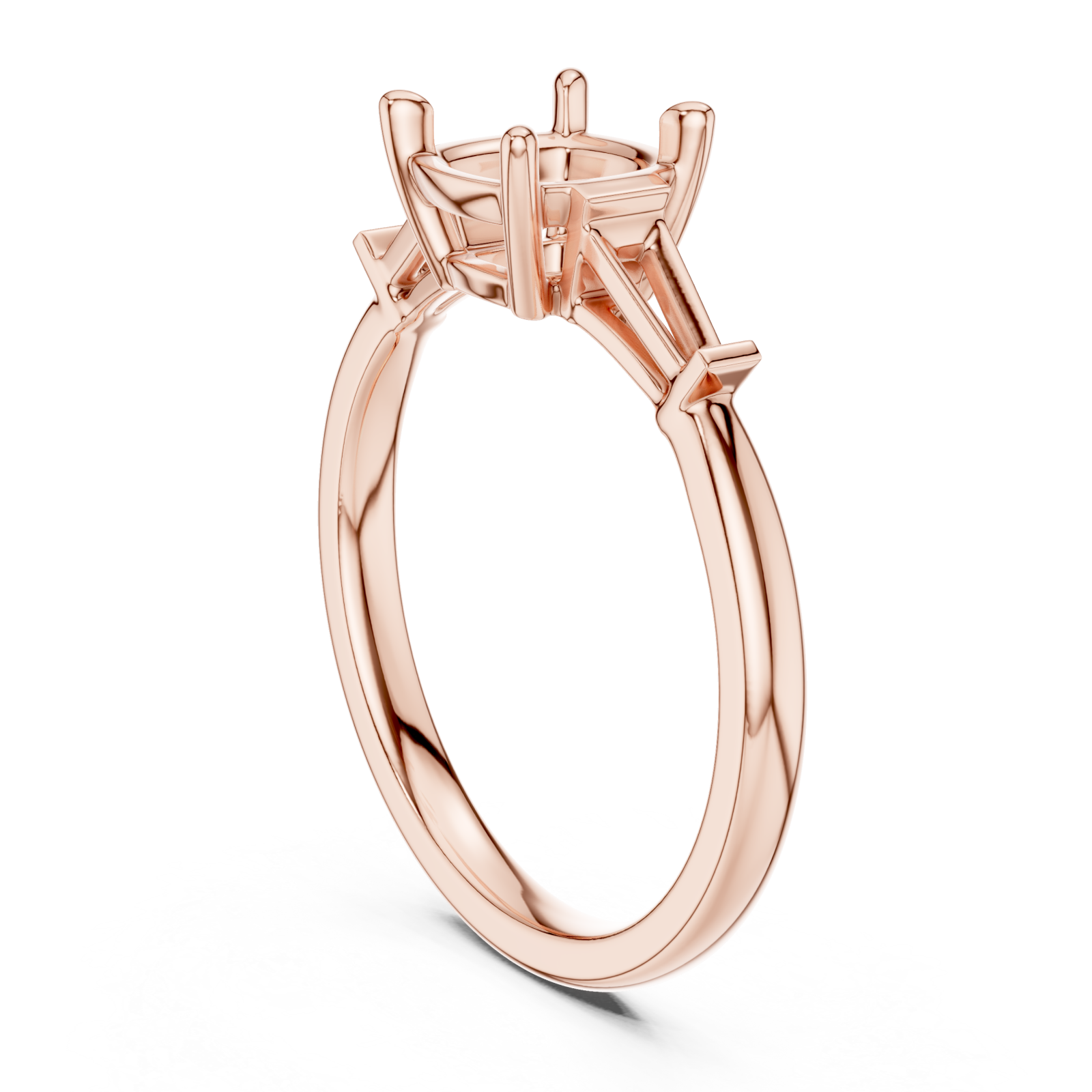  Rose Gold Classic Cathedral Engagement Ring Left View