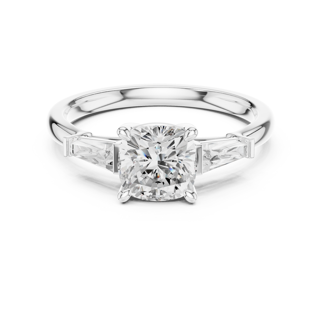  White Gold Classic Cathedral Engagement Ring Right View