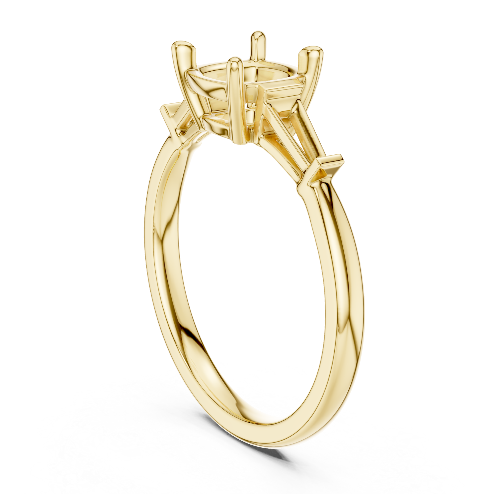  Gold Classic Cathedral Engagement Ring Left View
