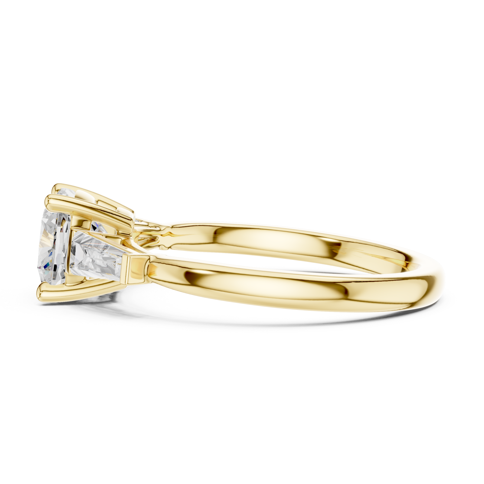  Gold Classic Cathedral Engagement Ring Side View