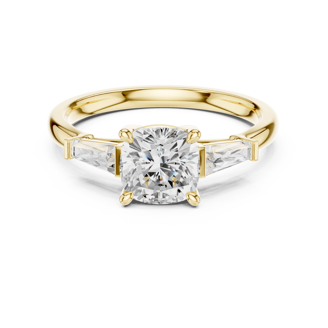 Gold Classic Cathedral Engagement Ring Right View