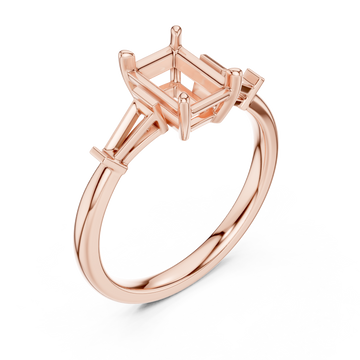  Rose Gold Graceful Princess Setting Ring Right View