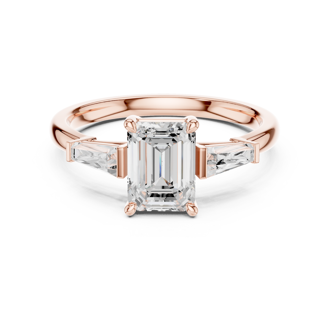  Rose Gold Graceful Princess Setting Ring Right View