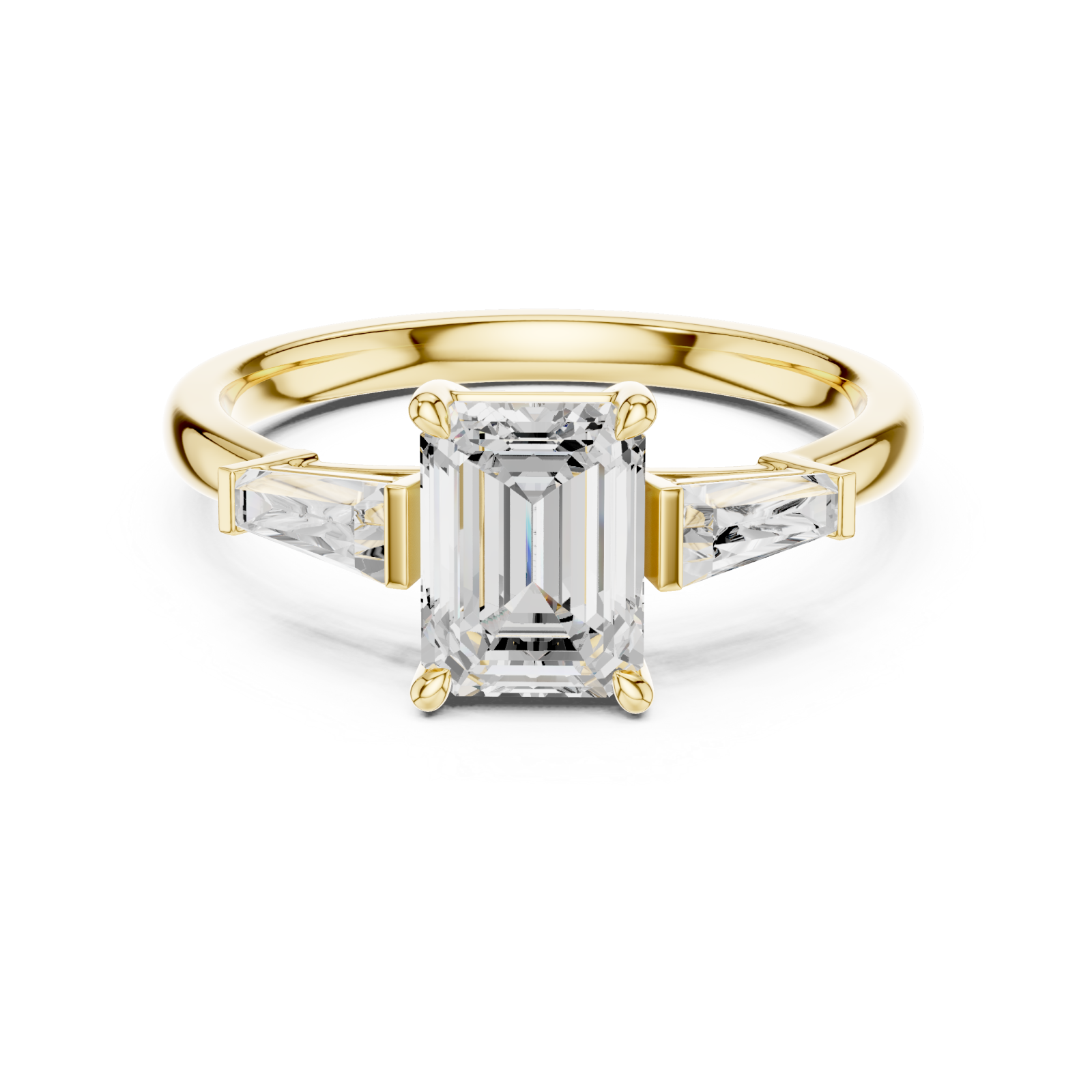  Gold Graceful Princess Setting Ring Front View