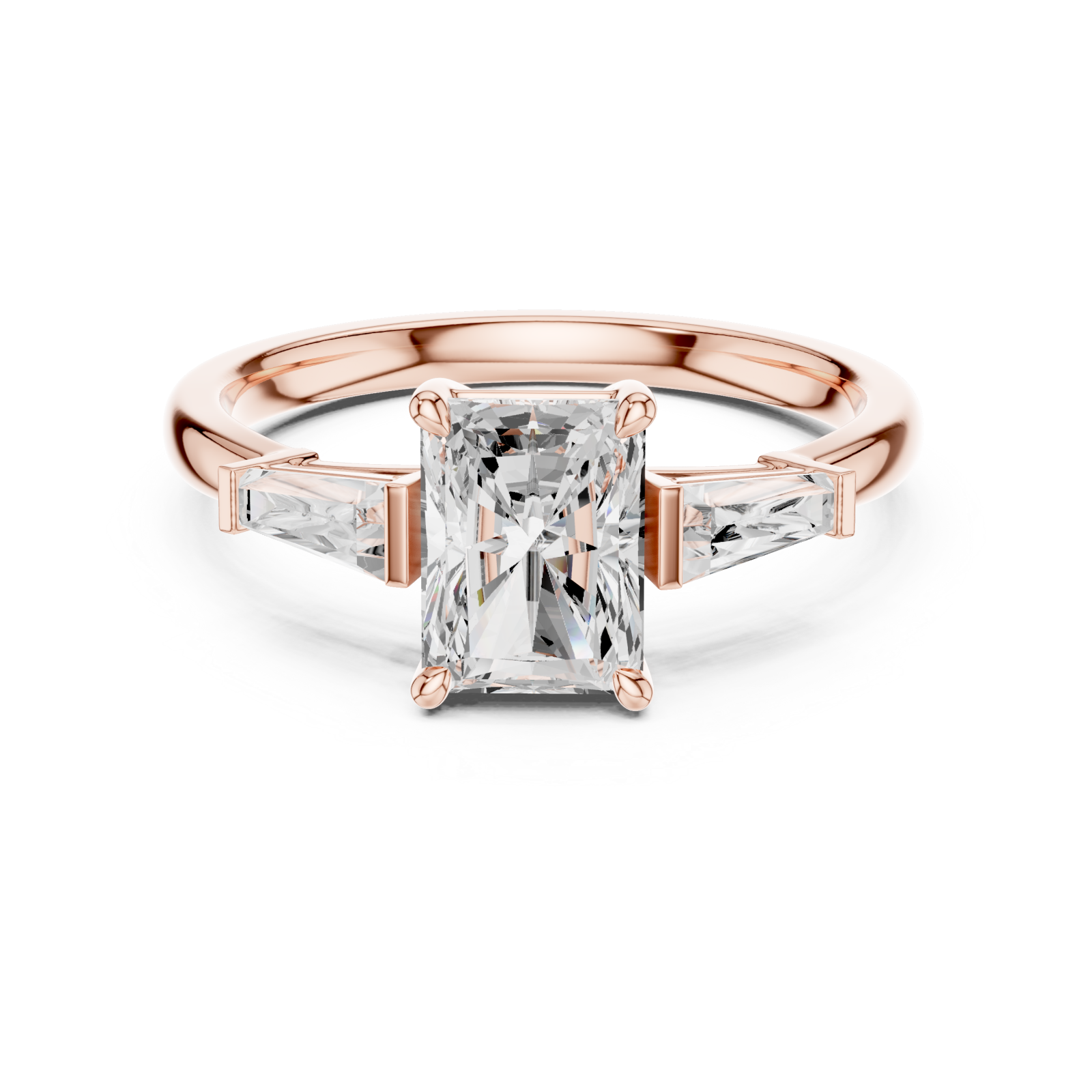  Rose Gold Sculpted Openwork Gleam Ring Front View