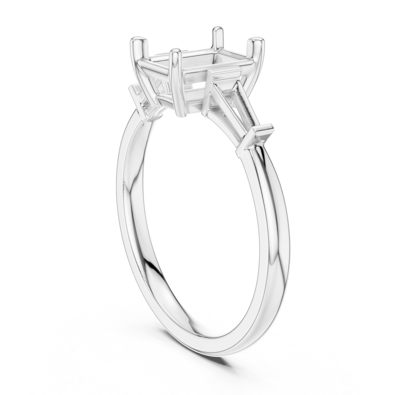  White Gold Sculpted Openwork Gleam Ring Left View