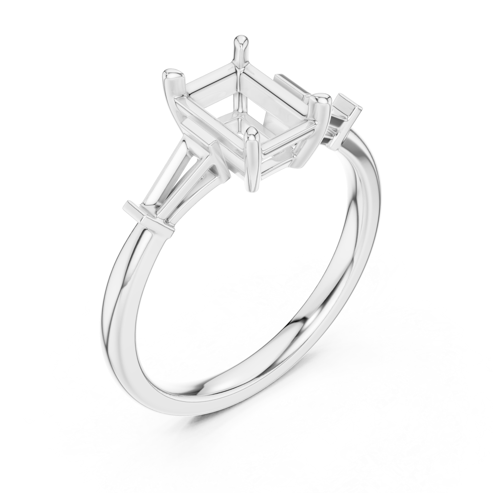  White Gold Sculpted Openwork Gleam Ring Right View