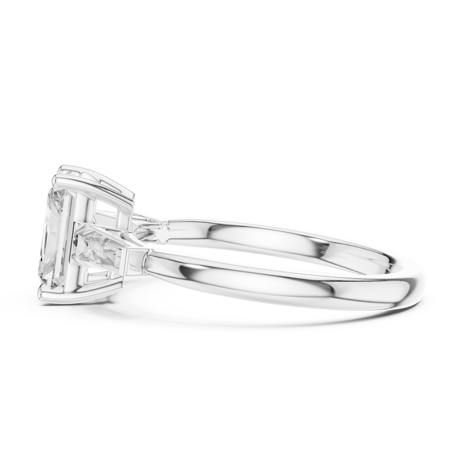  White Gold Sculpted Openwork Gleam Ring Side View