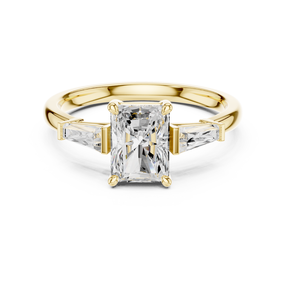 Gold Sculpted Openwork Gleam Ring Right View