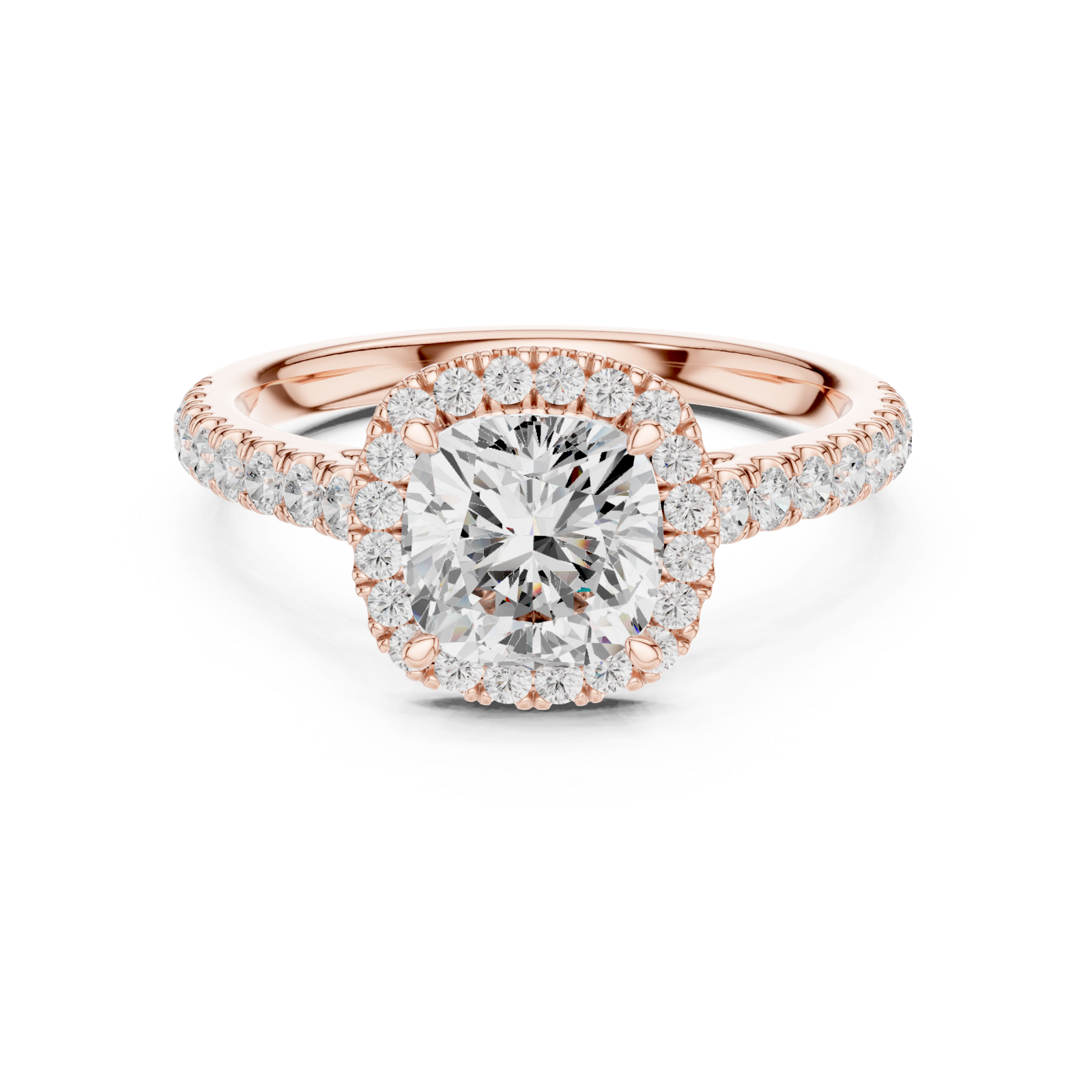  Rose Gold Petal Radiance Statement Ring Front View