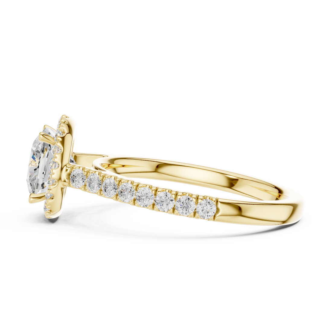  Gold Petal Radiance Statement Ring Front View
