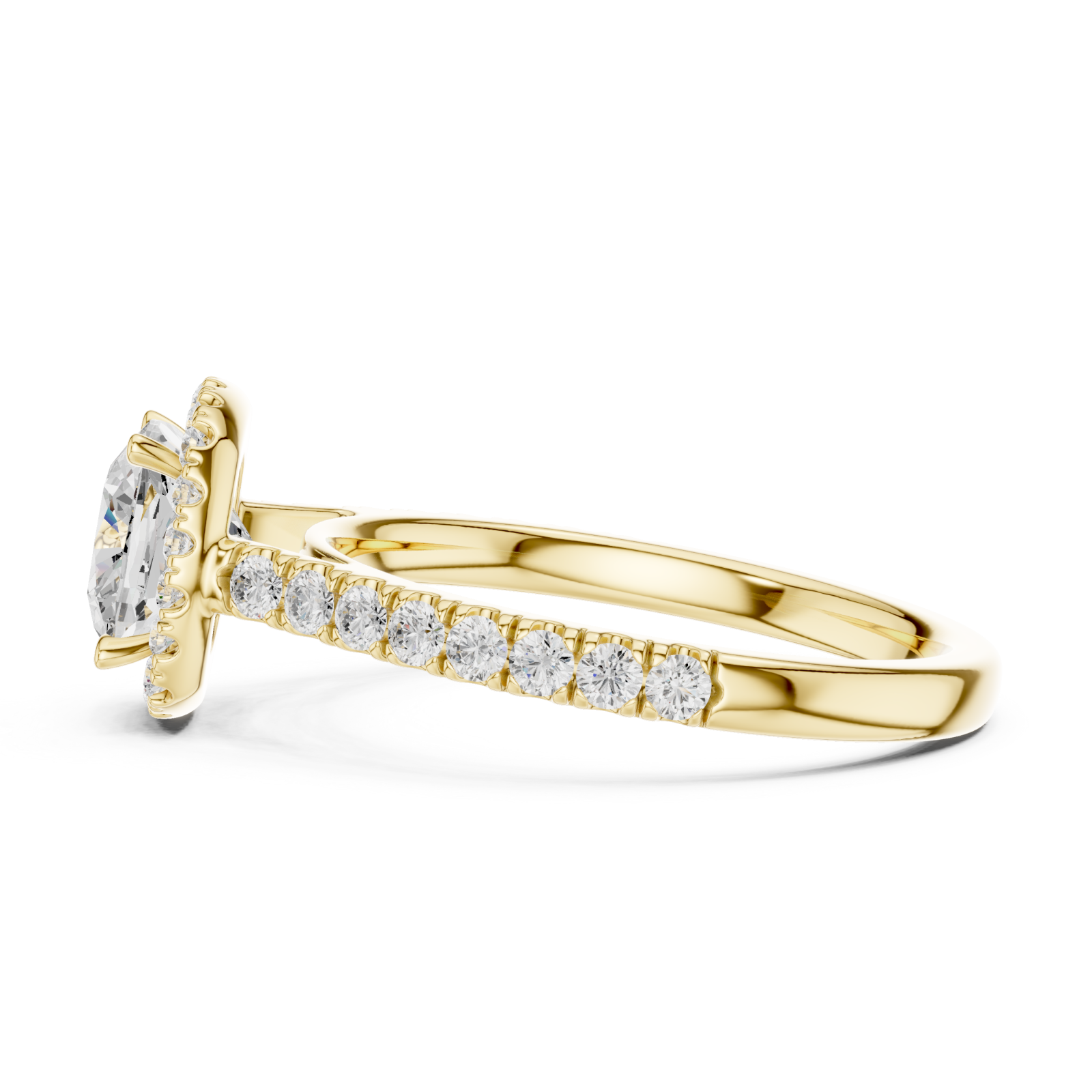  Gold Petal Radiance Statement Ring Side View