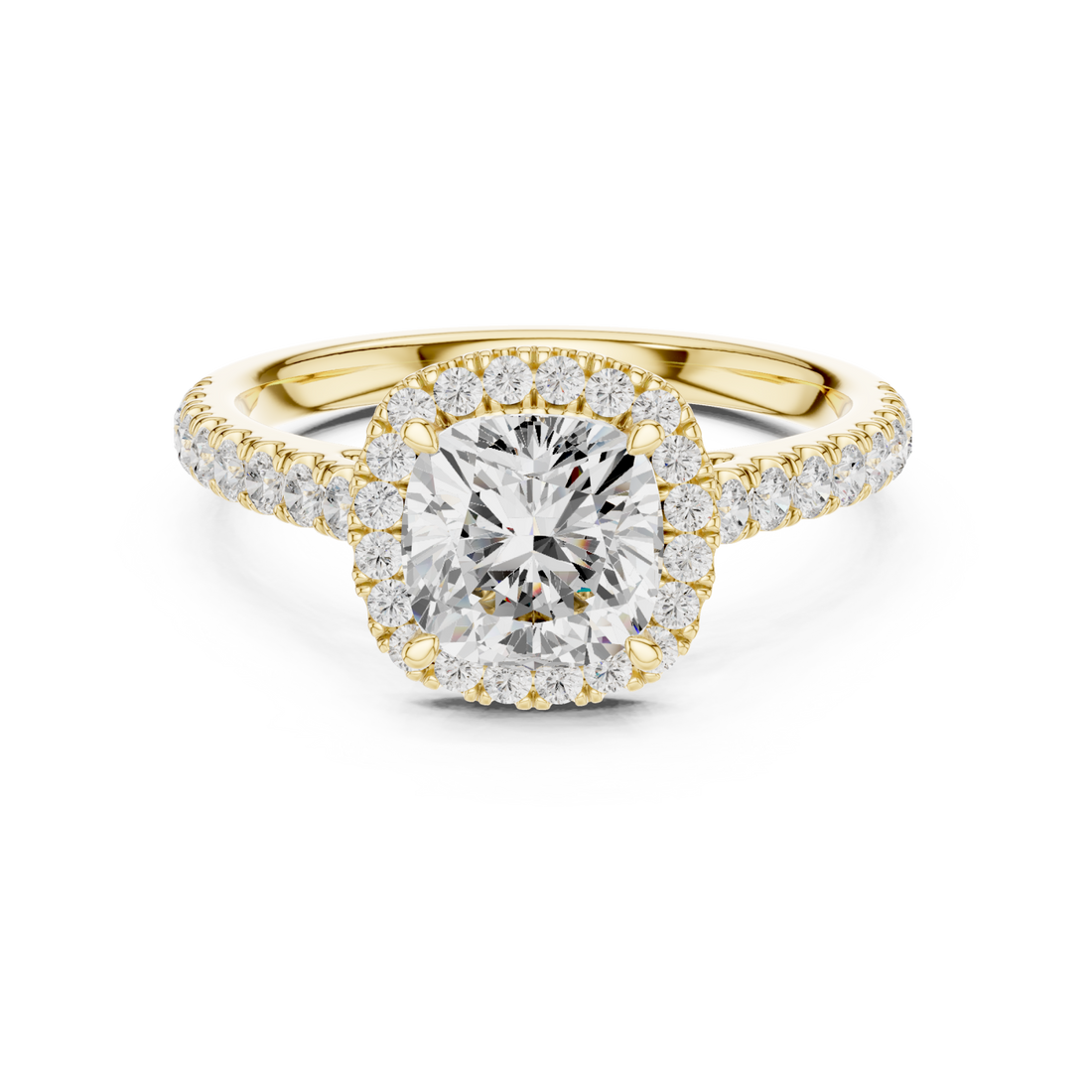  Gold Petal Radiance Statement Ring Front View