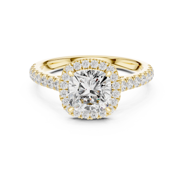  Gold Petal Radiance Statement Ring Front View