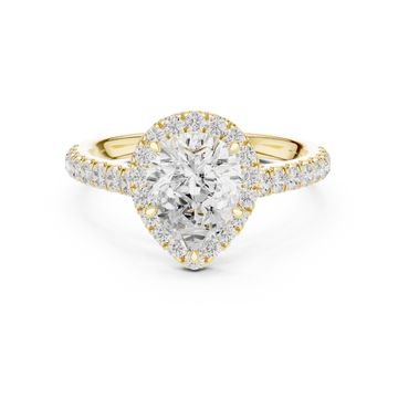  Gold Celestial Dewdrop Elegance Solitaire Ring Front View