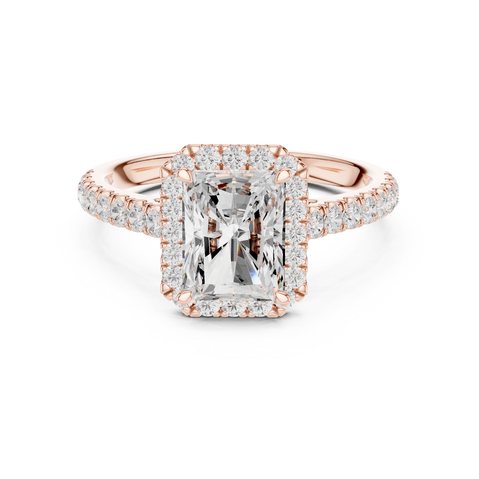  Rose Gold Luminous Radiance Regal Ring Front View