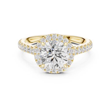  Gold Radiant Halo Bloom Luxe Ring Front View