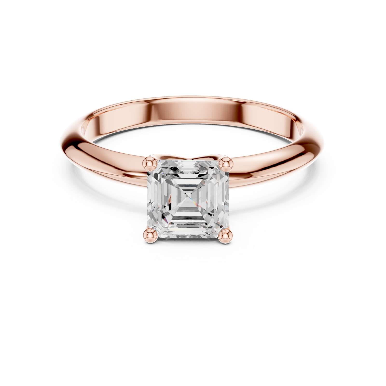  Rose Gold Everlight Radiance Solitaire Ring Front View
