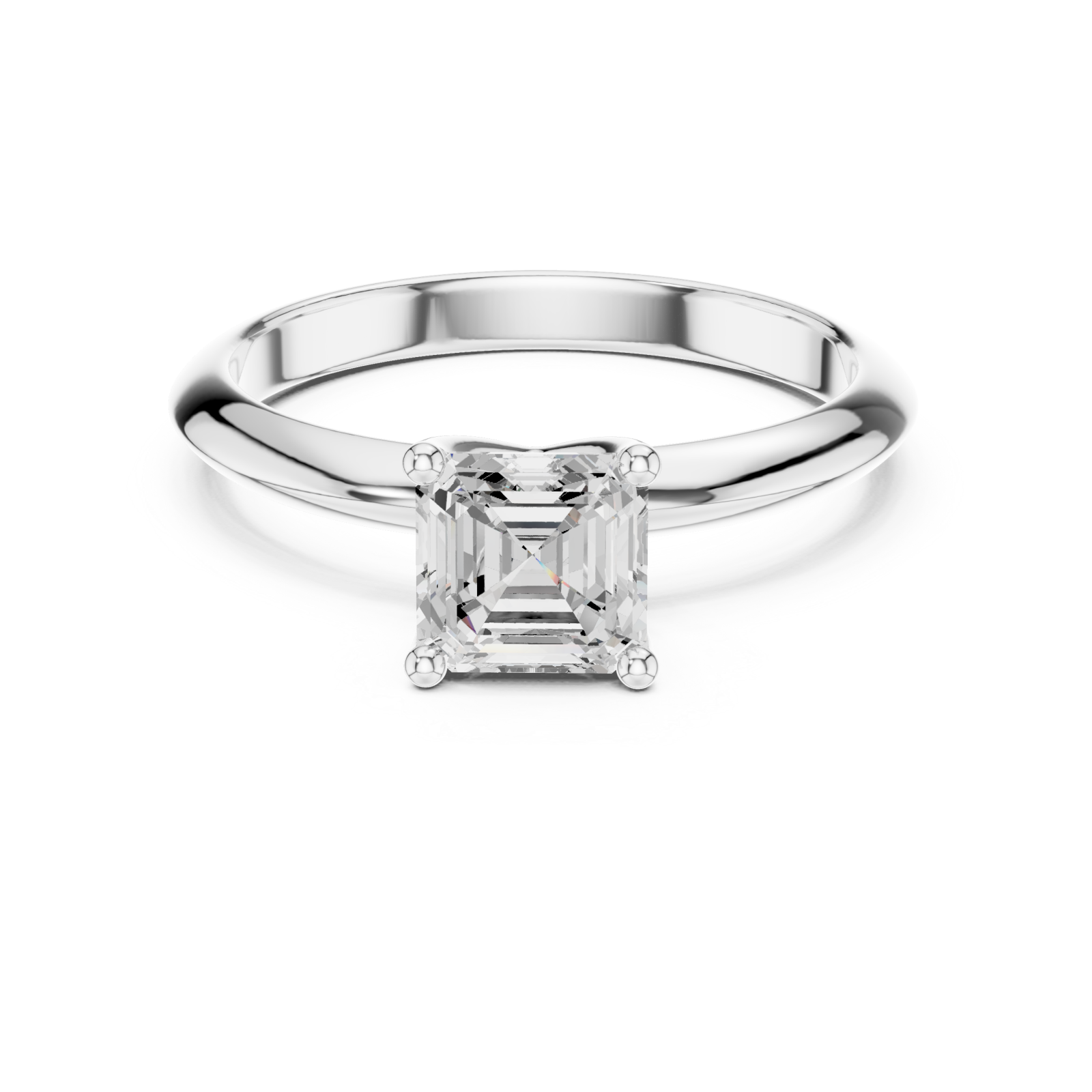  White Gold Everlight Radiance Solitaire Ring Front View