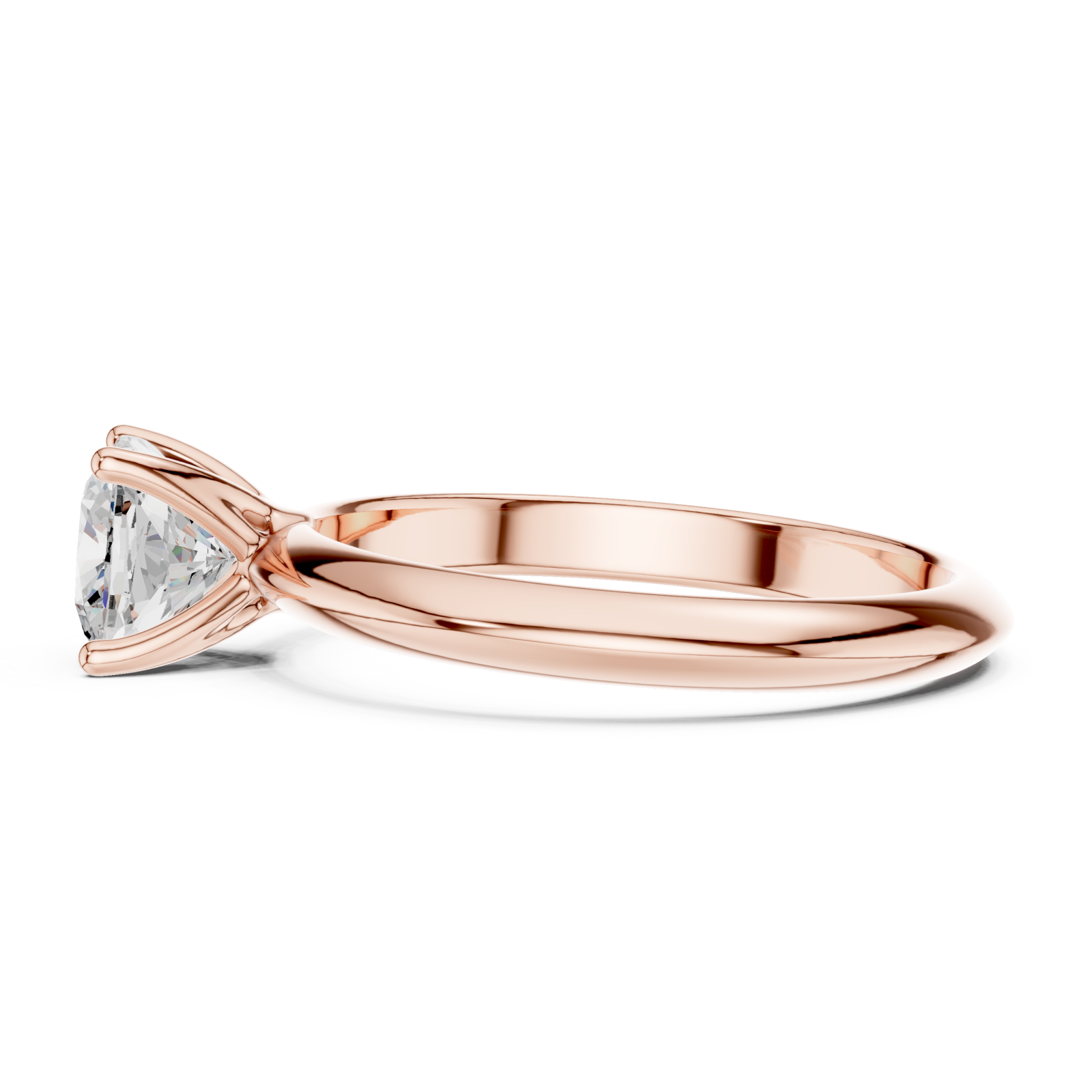  Rose Gold Splendid Whisper Solitaire Ring Side View