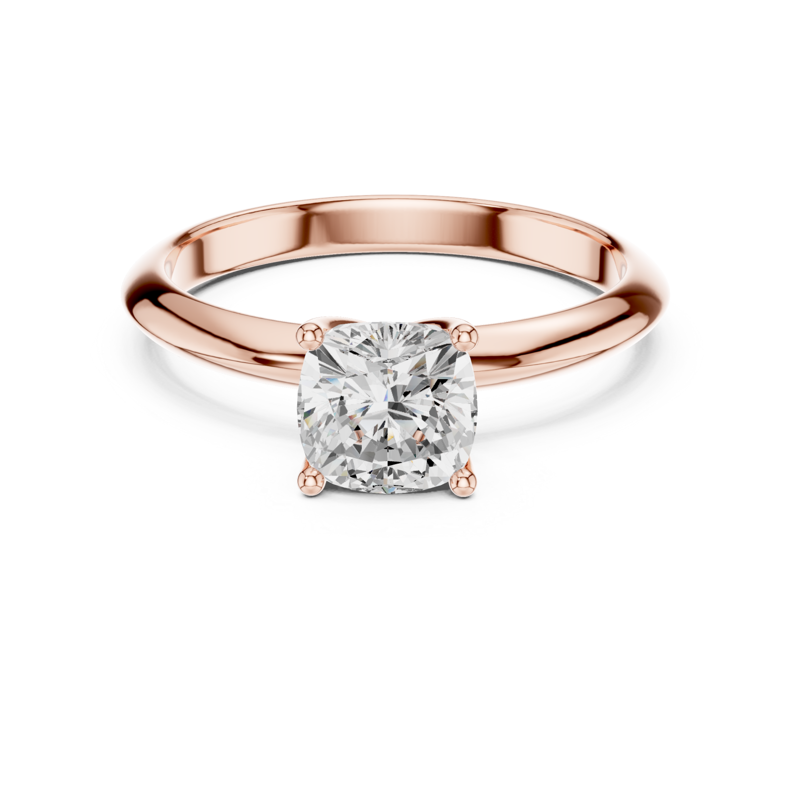  Rose Gold Splendid Whisper Solitaire Ring Front View