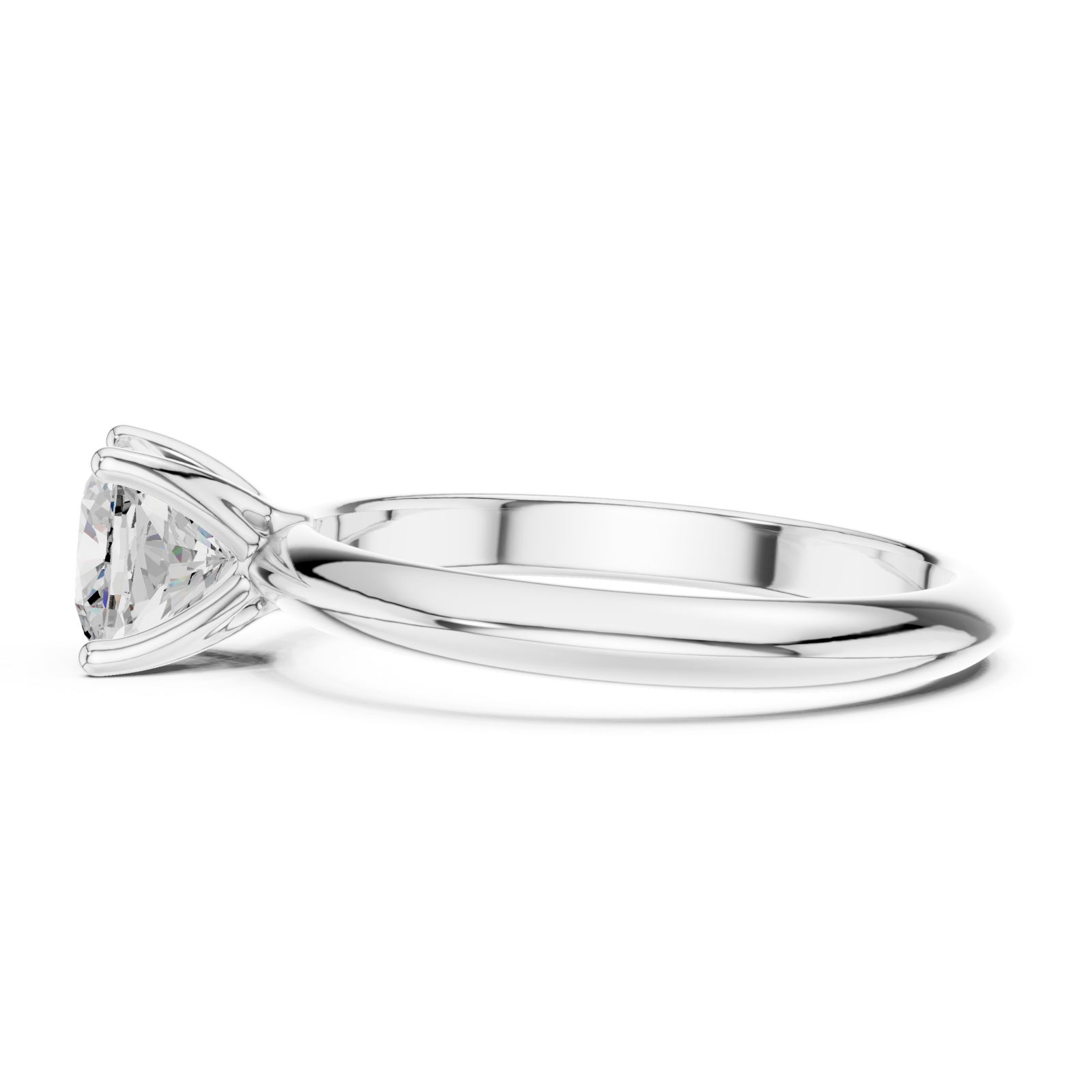  White Gold Splendid Whisper Solitaire Ring Side View