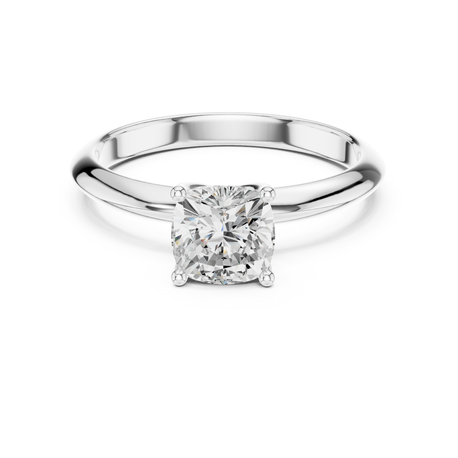  White Gold Splendid Whisper Solitaire Ring Front View