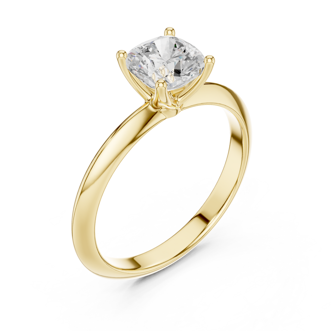 Gold Splendid Whisper Solitaire Ring Right View