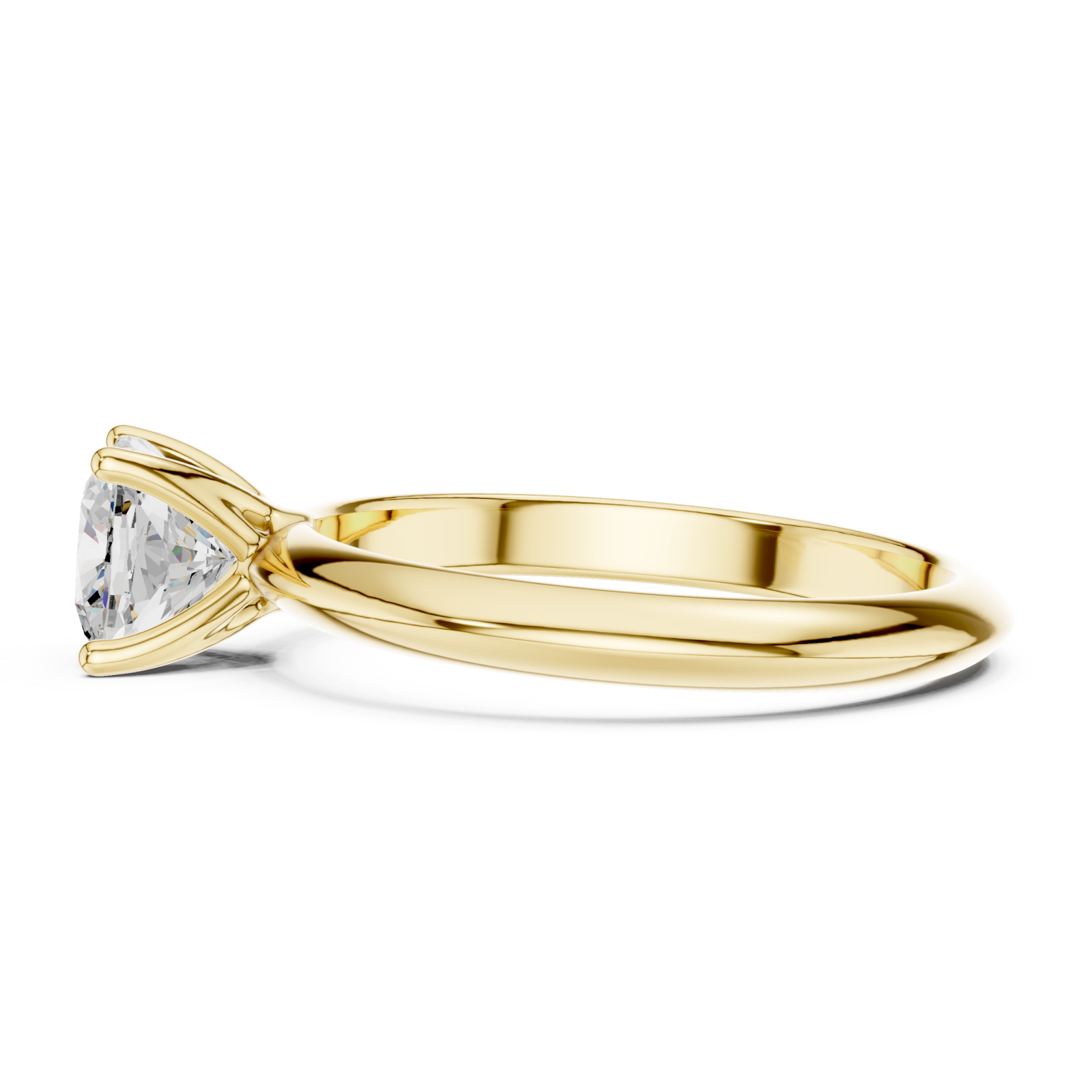  Gold Splendid Whisper Solitaire Ring Side View
