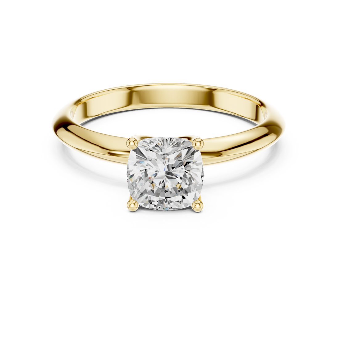 Gold Splendid Whisper Solitaire Ring Right View