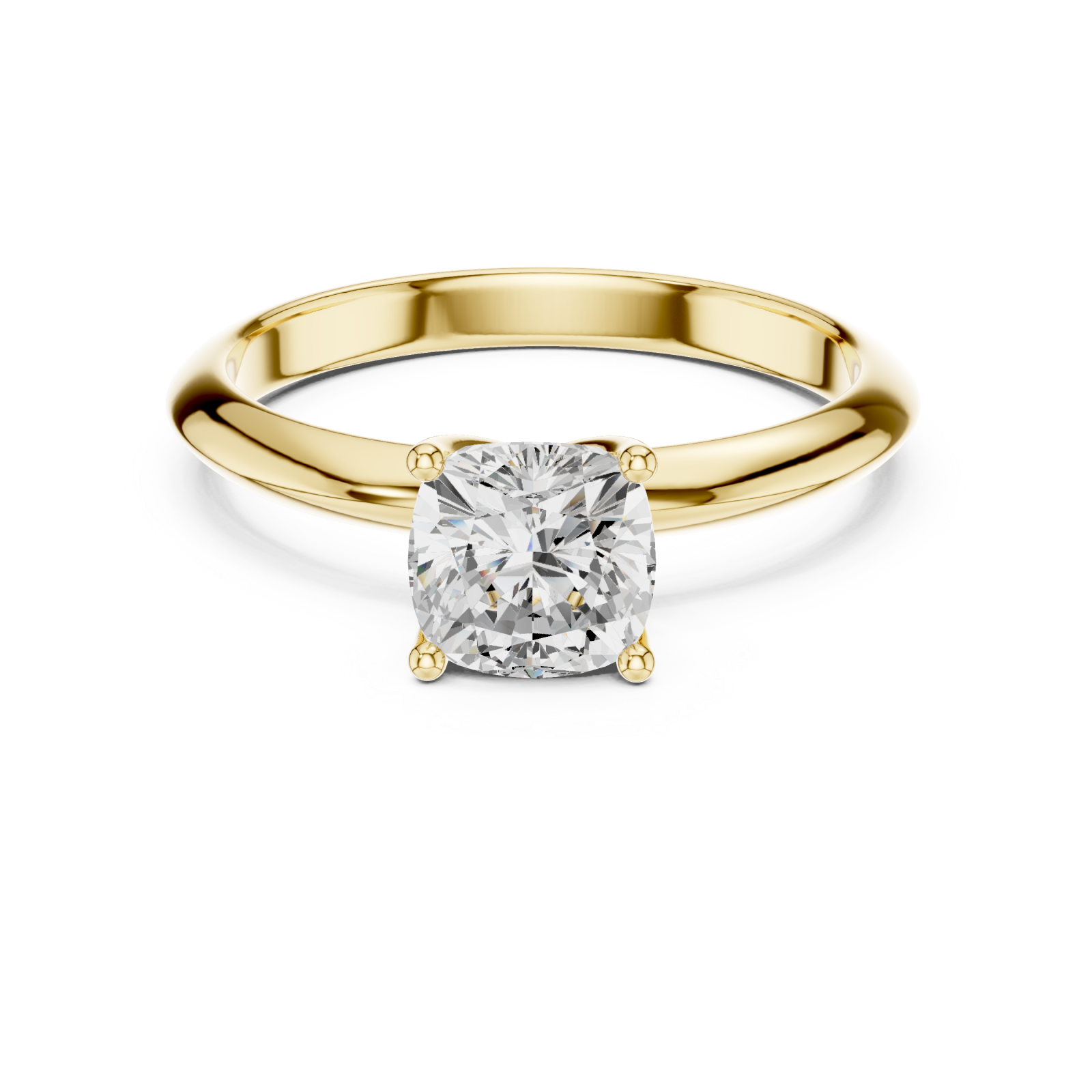  Gold Splendid Whisper Solitaire Ring Front View