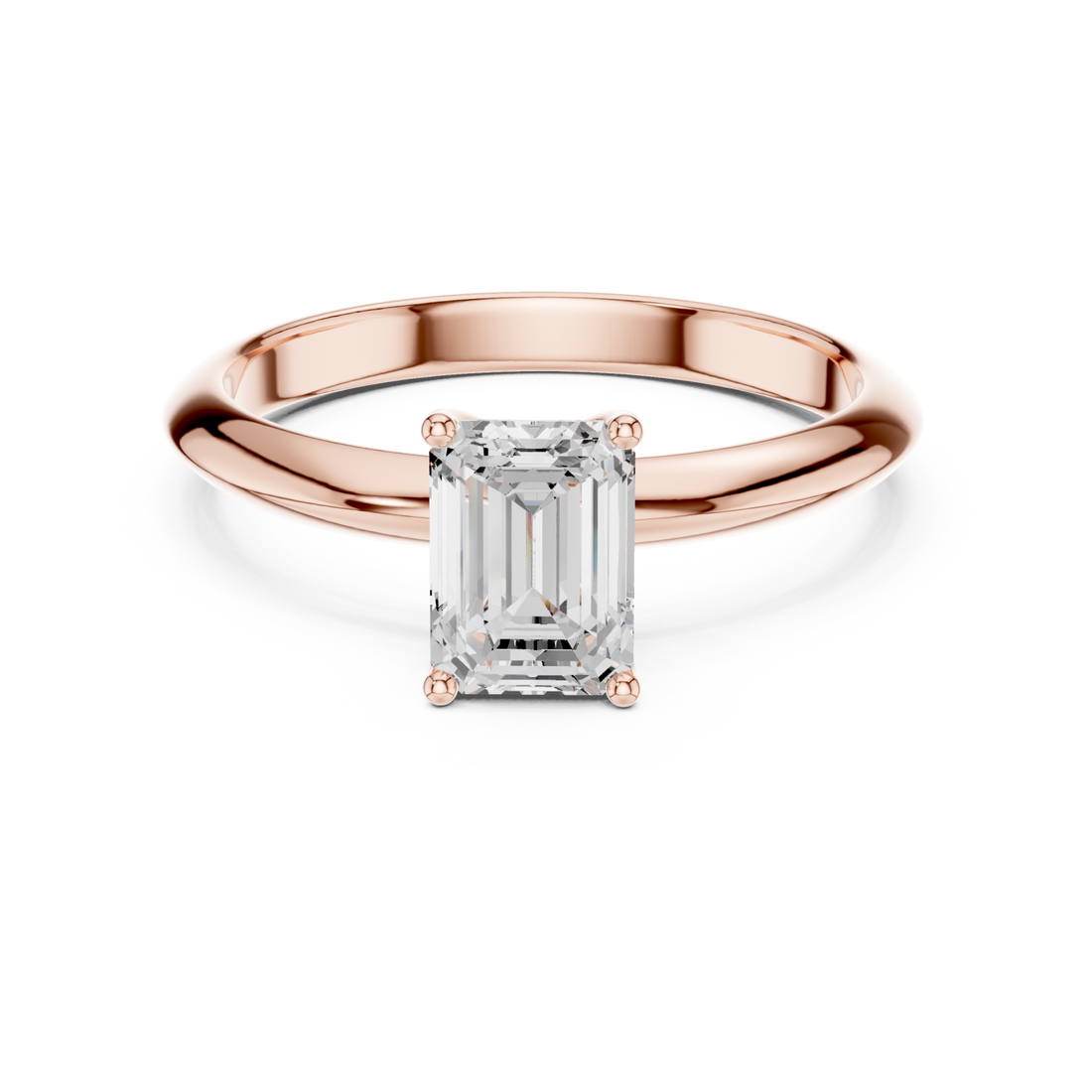  Rose Gold Serene Embrace Solitaire Ring Right View