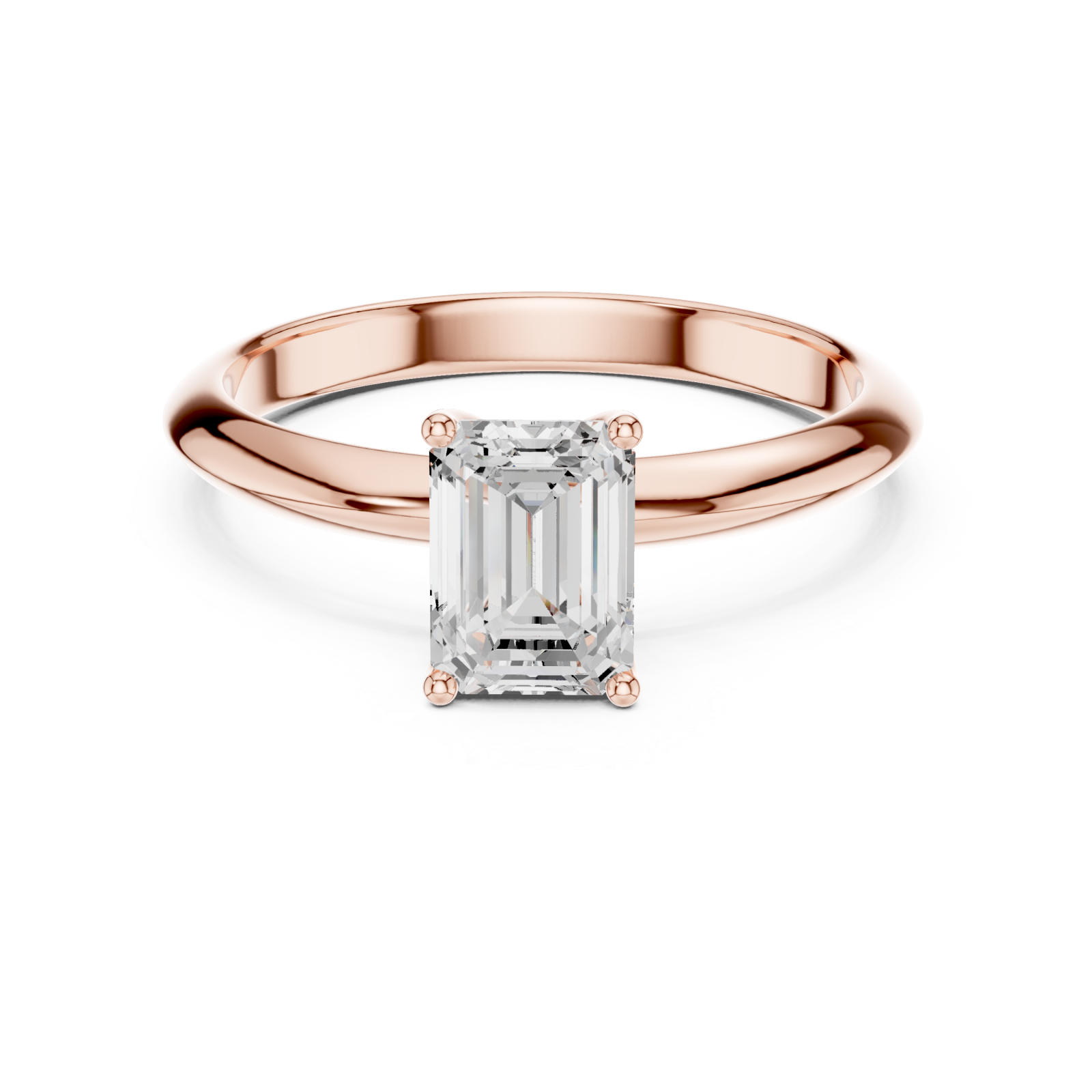  Rose Gold Serene Embrace Solitaire Ring Front View