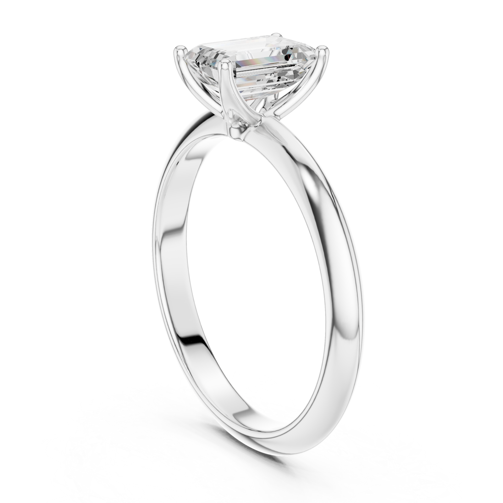  White Gold Serene Embrace Solitaire Ring Left View
