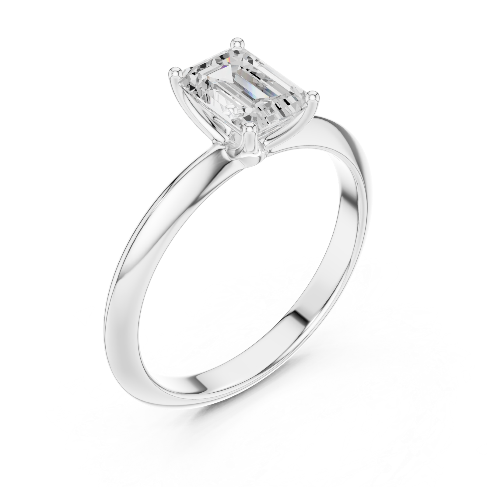  White Gold Serene Embrace Solitaire Ring Right View
