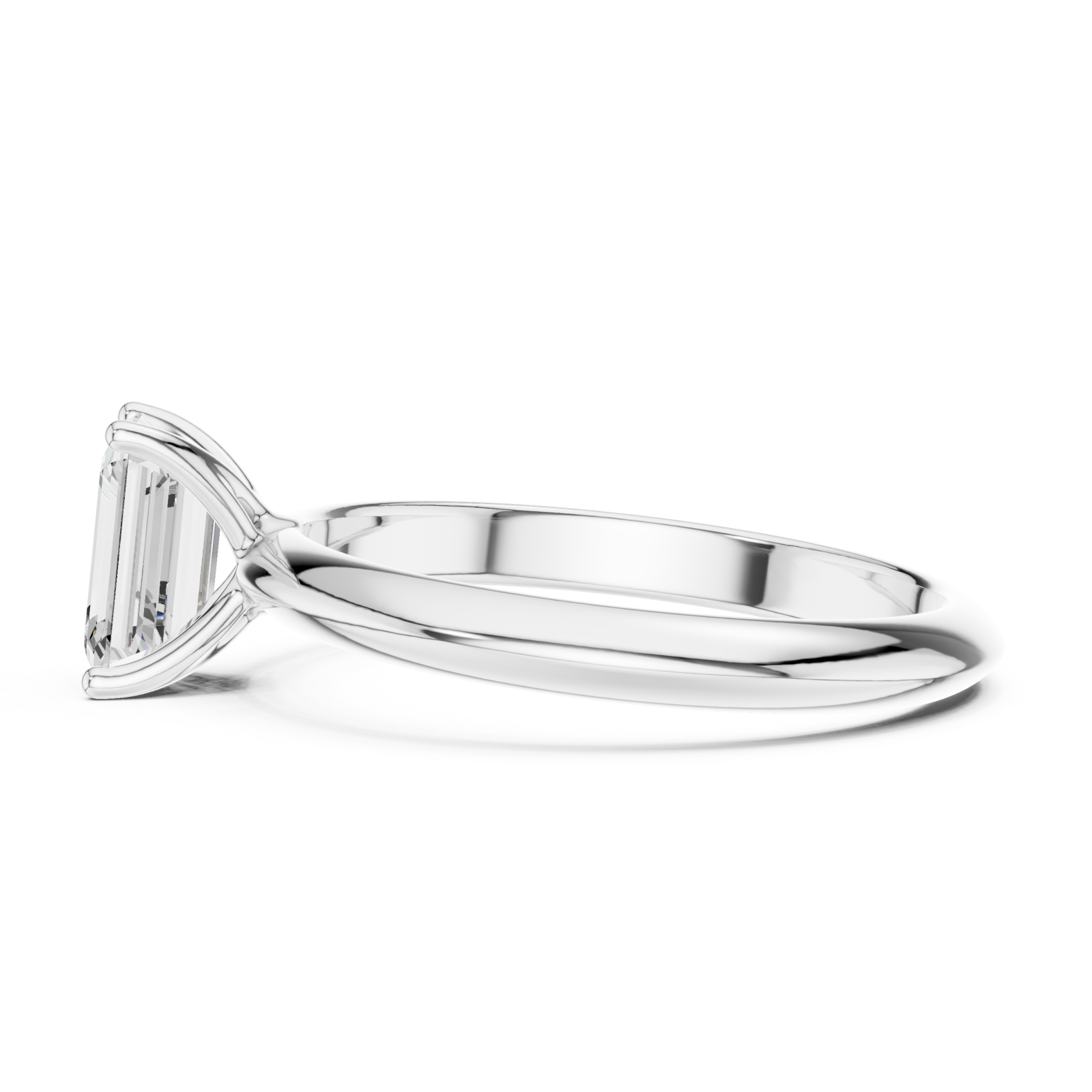  White Gold Serene Embrace Solitaire Ring Side View