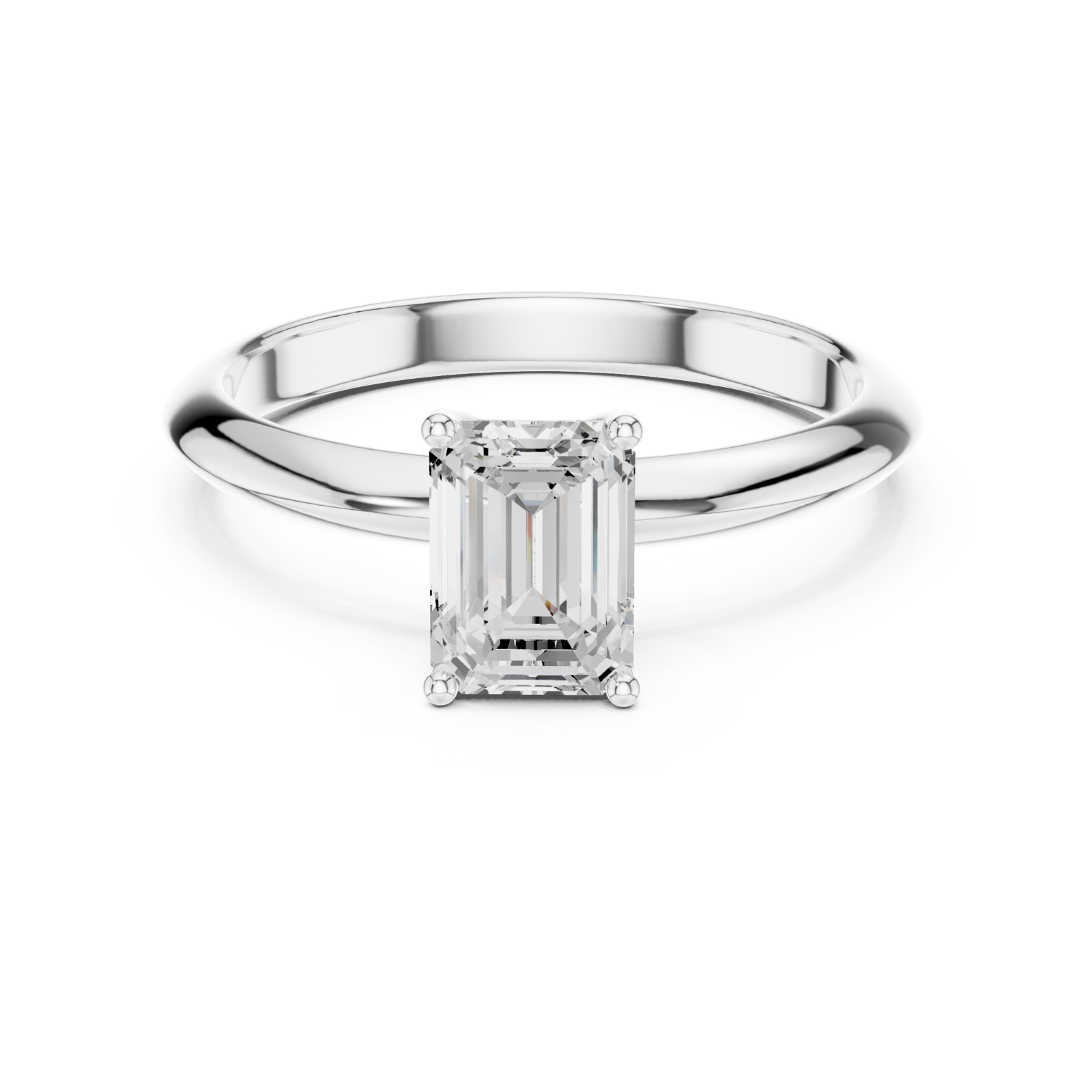  White Gold Serene Embrace Solitaire Ring Front View