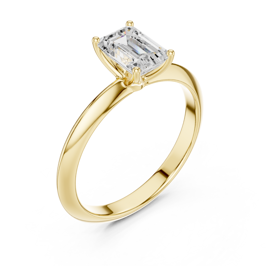 Gold Serene Embrace Solitaire Ring Right View