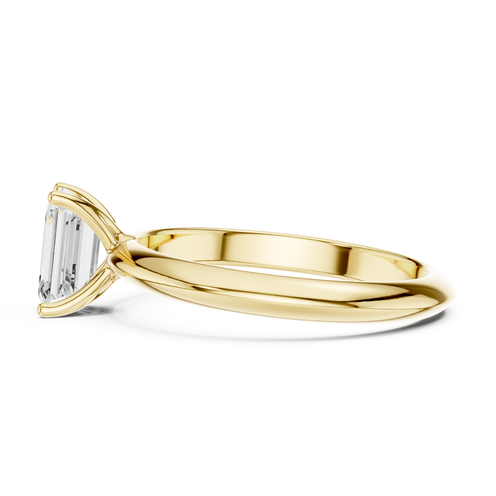  Gold Serene Embrace Solitaire Ring Side View