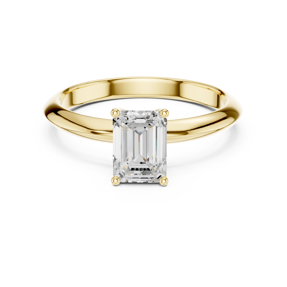 Gold Serene Embrace Solitaire Ring Right View