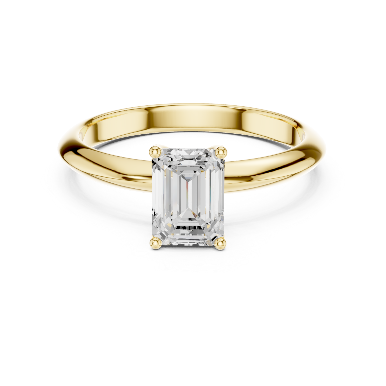  Gold Serene Embrace Solitaire Ring Front View