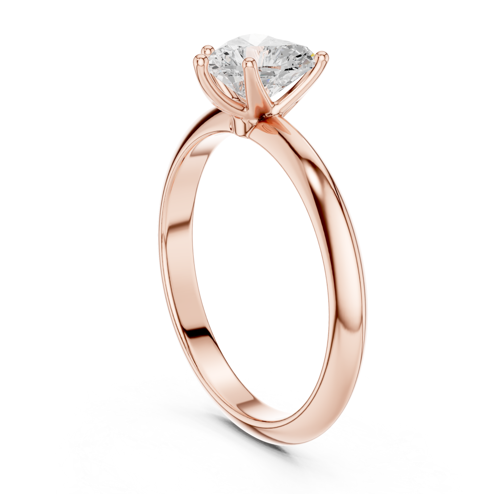  Rose Gold Radiant Heart Solitaire Ring Left View