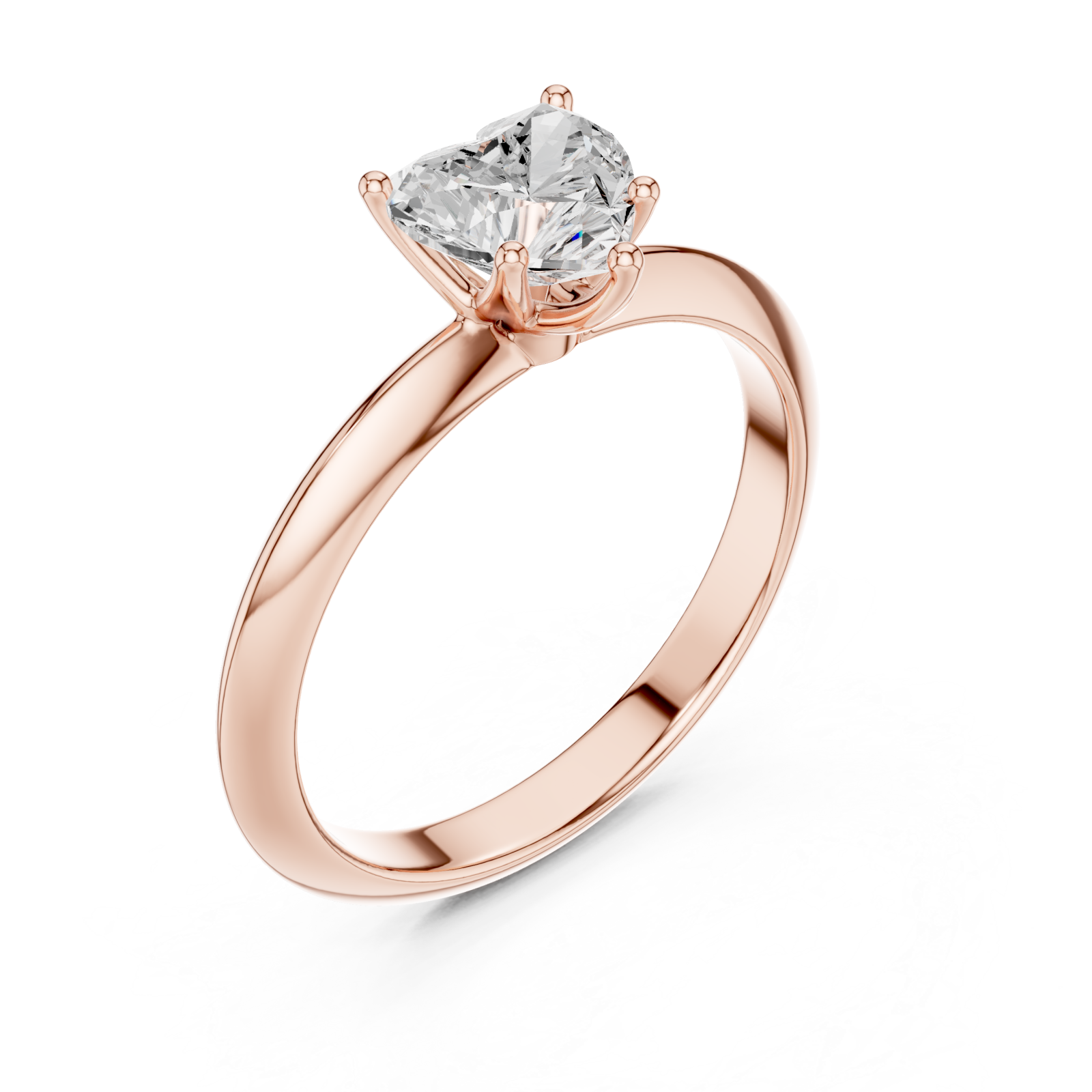  Rose Gold Radiant Heart Solitaire Ring Right View