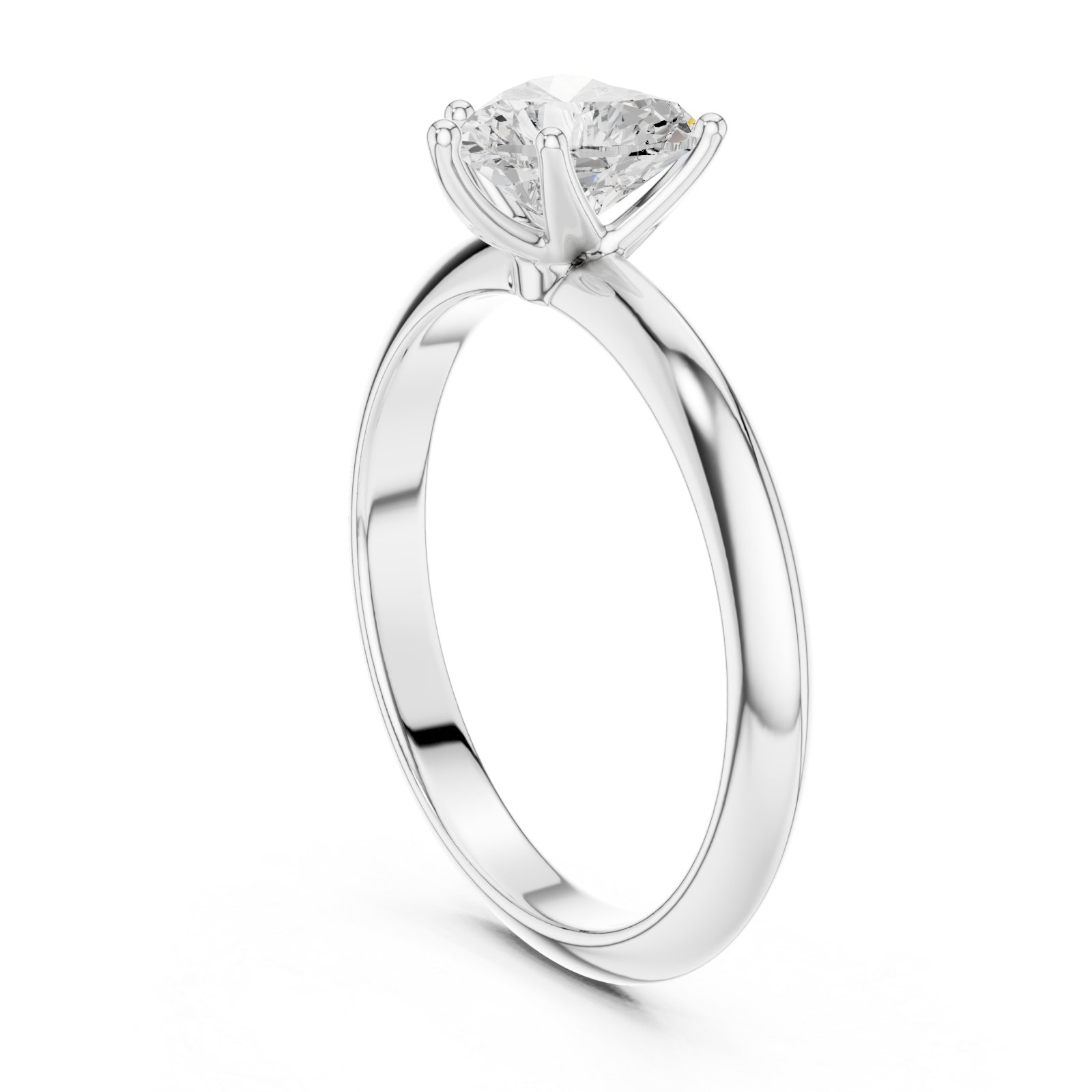  White Gold Radiant Heart Solitaire Ring Left View