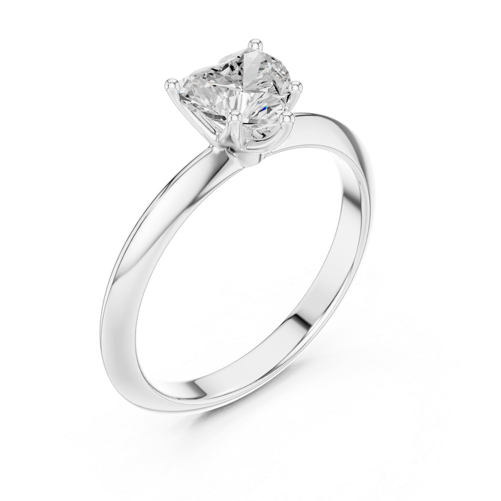  White Gold Radiant Heart Solitaire Ring Right View