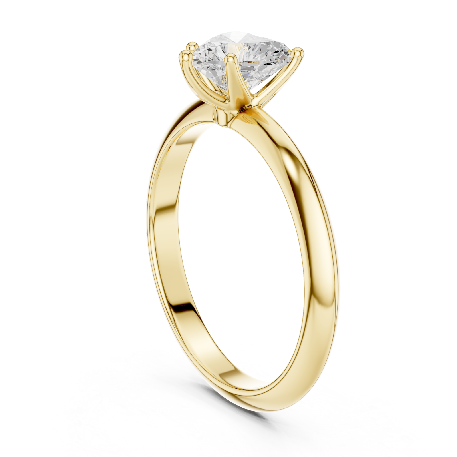  Gold Radiant Heart Solitaire Ring Left View