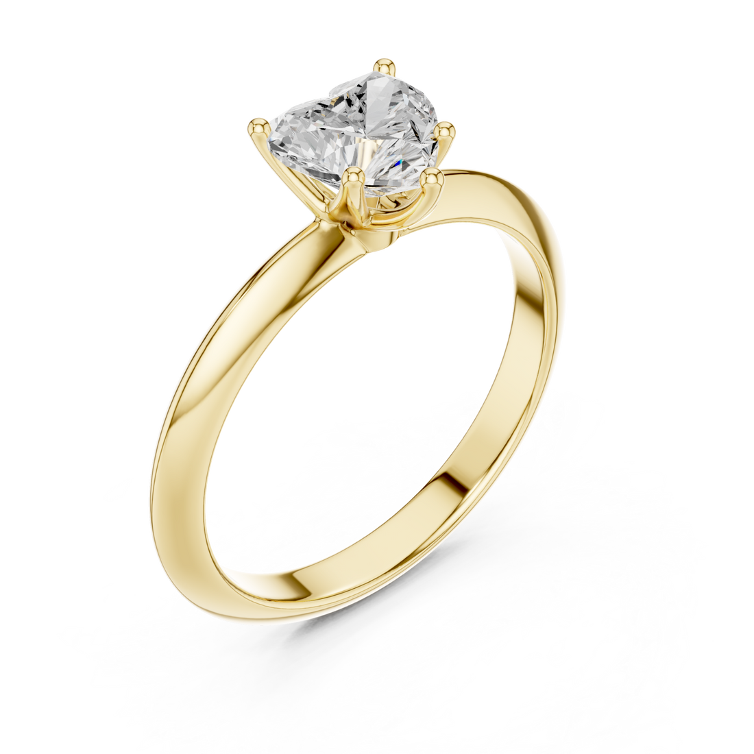 Gold Radiant Heart Solitaire Ring Right View