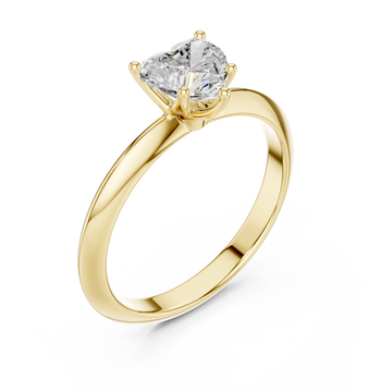 Gold Radiant Heart Solitaire Ring Right View