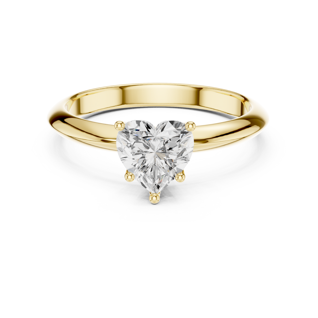 Gold Radiant Heart Solitaire Ring Right View