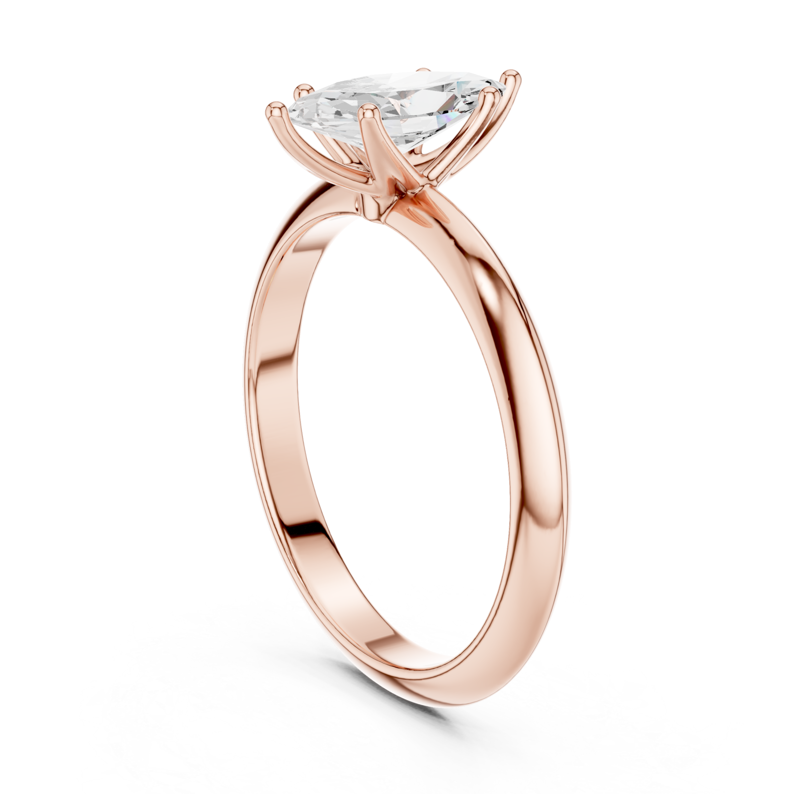  Rose Gold Solstice Marquise Halo Ring Left View
